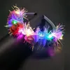 Glow Çelenk Çiçek Kafa Saç Aksesuarları Yetişkinler Light Up LED Oyuncak Saç Bantları Noel Partisi Aydınlık Yanıp Sönen Hairband 315 H1