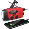 Radio à manivelle avec lampe de poche pour urgence, radios solaires portables, météo AM/FM NOAA auto-alimentée avec chargeur de téléphone portable 2000 mAh