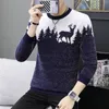 O-Collo lavorato a maglia maglione uomo autunno Natale modello cervo tirare maglioni moda causale manica lunga slim fit pullover maschio femmina 201105