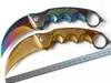 Coltello da artiglio a lama pieghevole di alta qualità 440C Lama rivestita in titanio Acciaio + Manico in alluminio Karambit Coltelli tattici di sopravvivenza all'aperto