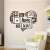 3D acrílico DIY imagem adesivos de parede 10 peça amor foto quadro conjunto colagem cetim preto galeria de parede decalques de parede poster home decorativ 201211