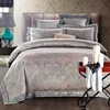 4/6pcs Gold Jacquard Satin bedding set king queen Luxury Tribute Silk quilt/duvet cover bed linen bedclothes set home textile T200706