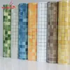 10M PVC Mosaico Etiqueta de la pared Baño Impermeable Autoadhesivo Papel pintado Cocina Encimera Pegatinas para paredes gris plata Papel 201201