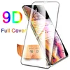 Protecteurs d'écran de téléphone portable à couverture complète 9D pour iPhone 14 13 12 11 Pro Max XR 7 8 Samsung A30S A40S verre trempé avec emballage de vente au détail