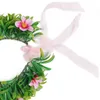 Mère et fille guirlande avec feuilles épaisses femmes fille cheveux accessoires Floral cerceau chapeaux Moana fête fournitures couronne de fleurs