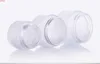20 x Ny frostglas Make Up Cream Jar Pot Containrar med UV-lysande Silver Cap och White Pad 15g 30g 50GGOOD QUALTITY