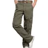 Lastbyxor Män Casual Baggy Multi Fickor Byxor Pantalon Homme Male Streetwear Combat Militär Taktisk Bomull Byxor Kläder H1223