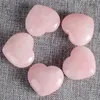 Healing Crystal Natural Rose Quartz Love Heart Worry Stone Chakra Reiki Balancing For DIY Craft 1" Home Decor JK2101KD