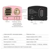Haut-parleurs rétro stéréo sans fil HM11, haut-parleur Vintage Portable Bluetooth avec appels mains libres, fente pour carte SD AUX a499505325