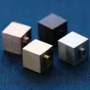 Popular men and Womens DIY Jewelry Making Metal Charms Gold/Silver/Black 9MM Stainless Steel Cube Beads