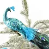 Decoraciones navideñas Arreglo de escena Vestido de espuma Adornos de regalo de pavo real Adornos de estilo de pavo real azul Colgante individual 201127