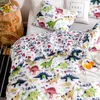 Cartoon Luxury Bedding Sets For Children Single Size For Gilr Boys Duvet Cover Kids Baby Bed Linen Set Child Bedclothes Dinosaur LJ201127