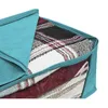 3pcs non-woven vikbar klädorganisatör Hemförvaringslåda Quilt Storage Bag - Lake Blue LJ200812