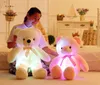 2021 Gorąca Sprzedaż 30 CM 50 cm Bow Tie Tie Miś Luminous Bear Doll z wbudowaną LED Kolorowe światło Luminous Funkcja Walentynki Plotka