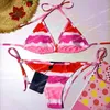 Hot Tie-dye Bikini Costumi da bagno Imbottito Push Up Donna Costumi da bagno a due pezzi Outdoor Beach Travel Vacation Fasciatura Costume da bagno Alta qualità