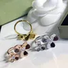 Feminino diamante floral prata anel frivole anéis mulher festa de casamento trevo anéis8215293