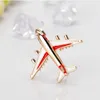 airplane brooches Gold Enamel plane corsage scarf buckle dress business suit brooch women men fashion jewelry will and sandy gift