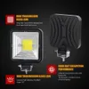 Fari a LED portatili da lavoro a LED da 3 "per fuoristrada 4WD SUV UTV 4x4 camion Pickup Flood Driving Lamp 12V 24V bianco 6000K