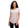 Lu lumen Szybki suszący bieg Ladies Fitness Oddychający sporty refleksyjne z krótkim rękawem joga T-shirt płynny trening białe czarne kobiety