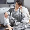 100% Real Pama for Men Lounge Sleepwear Pyjamas Satin Pijamas Homme Pjs Home Clothes Male Hangzhou Pure Silk Pamas Sets 201109