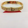 Designer Bangle Armband voor Vrouwen Bruiloft Verloving Maat 17 Brede Editie Diamanten Armbanden voor Banket Sieraden 3 Kleuren Met Doos