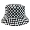 INS cute Reversible Black White Cow print Pattern Bucket Hats Men Women Summer fishing hat two Side Fisherman cap Travel Panama1283S