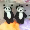 #Black 4 cm (1.6 ") 6 cm (2.4") Mini Dolması Birleştirilmiş Çıplak Panda Bebek Peluş Oyuncaklar Hediye Çiçek Ambalaj Kolye Teddy Bear