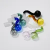 Colorido 14 mm Cuencos de vidrio con junta masculina Pyrex Glass Oil Burner Pipe Tabaco 30 mm Big Bent Bowl Hookah Adapter Tubos Bong gruesos gris negro rosa azul Fumar Shisha Tube