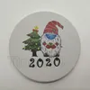 Sztuczna ceramika Kubek Coaster Boże Narodzenie Xmas Cartoon Printing Santa Snowman 2020 Okrągłe Non Slip Cup Cup Mata Coffee Coverers T2I51670