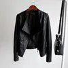 Nouvelles femmes veste en cuir printemps automne vêtements mince moto veste en cuir PU femme courte zipper mode Tops Manteau 2030 201020