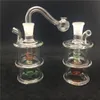 Billiga mini Dab Oljeriggar glas Bongs 10mm Joint rig bong Intern turbo Perc glas oljebrännare Vattenrör med oljeskål