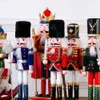 手作りの人形の木製のクリスマスのくさびクラッカーの兵士人形ギフトフィギュアブレインヘーゼルナットホームオフィスパーティー飾りクリスマスツリーの装飾201204