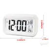 Plastic Mute Alarm Clock LCD Smart Clock Temperature Cute Photosensitive Bedside Digital Alarm Clock Snooze Nightlight Calendar BH4298 WXM