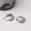 925 Sterling zilveren oorbellen stud Dames eenvoudige glanzende cirkel oor gespen koude dagelijkse wilde zware industrie mode-sieraden accessoires