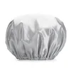 New Thick Shower Satin Hats Bath Shower Caps Hair Cover Double Waterproof Pure Color Kitchen Shower Caps Jtsjo