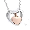 Two Tone Double Heart Cremation Urn Necklace in Stainless Steel, Tiny Heart Urn Necklace, Loss of A Loved One, Heart Urn Gift