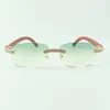 Direct s zweireihige Diamant-Sonnenbrille 3524026 mit originalen Holzbügeln, Designerbrillengröße 18-135 mm268K