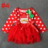 Julprinsessklänning Kids Girls Lace Tutu Dress Santa Claus Printed Dot Dresses Baby Cartoon Long Sleeve Outfits Toddler Cloth2228020