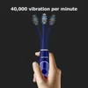 FreeShipping Brosse à dents électrique Brosse à dents sonique Charge inductive USB IPX7 Brosse à dents étanche Bleu avec 8 têtes de brosse Étui de voyage