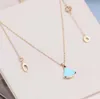 Collier pendentif en forme d'éventail de qualité luxueuse, bracelet, boucle d'oreille avec pierre turquoise pour femmes, charme, bijoux de mariage, cadeau, livraison gratuite PS7