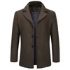 YouthUp Wool Men s Coat Single Breasted Thick Coats Overcoats Topcoat Mens Fitness Coat Streetwear 4 Colors M LJ201110