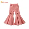 Ücretsiz kargo 7 stilleri pantolon bebek geniş bacak flare moda toddler çocuklar çan alt fırfır kızlar pantolon LJ201019