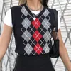 Otoño 2022 Suéteres de mujer Estilo preppy Crop Tops Chica Suéter Chaleco Mujer Jumper V Cuello Jersey Chalecos de punto Traje sólido1 Stra22