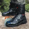 Segurança aço botas de dedo do pé antismishing de combate no tornozelo de bota tática de bota tática do deserto Exército Sapatos masculinos 47 Y200915