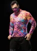 Koszula kompresyjna mężczyzn z magicznym szalikiem ciasne długotrwałe fitness rower kulturystyka sportowa sporty na zewnątrz szybkie ubrania StreetWe9011630