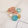 Star Star Coral Starfish Brooches Pins Donne Pearl Animal Ocean Series Party Office Brooch Spilla Strass Perle Pin gioielli