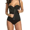 Plus Shape Shapewear Mulheres Neoprene Sweadr Suor Colete Treinador Cintura Cincher Corset Shaper Perda de Peso com Tanque Zipper Top 201222