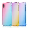 Venta al por mayor Gradient Colors Anti Shock Airbag Clear Cases para iPhone 12 Pro Max XS 8 7Plus 6S para Samsung S10 S9 Note 9