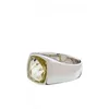 2022 Högkvalitativ skattesättande inköp Tom Wood Men039S Shelby Sterling Silver Olive Green Quartz Ring Light Luxury Design9157305