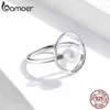 Real 100% 925 Sterling Silver Elegant Runda Geometriska Finger Ringar För Kvinnor Årsdag Förlovningsring Smycken SCR231 211217